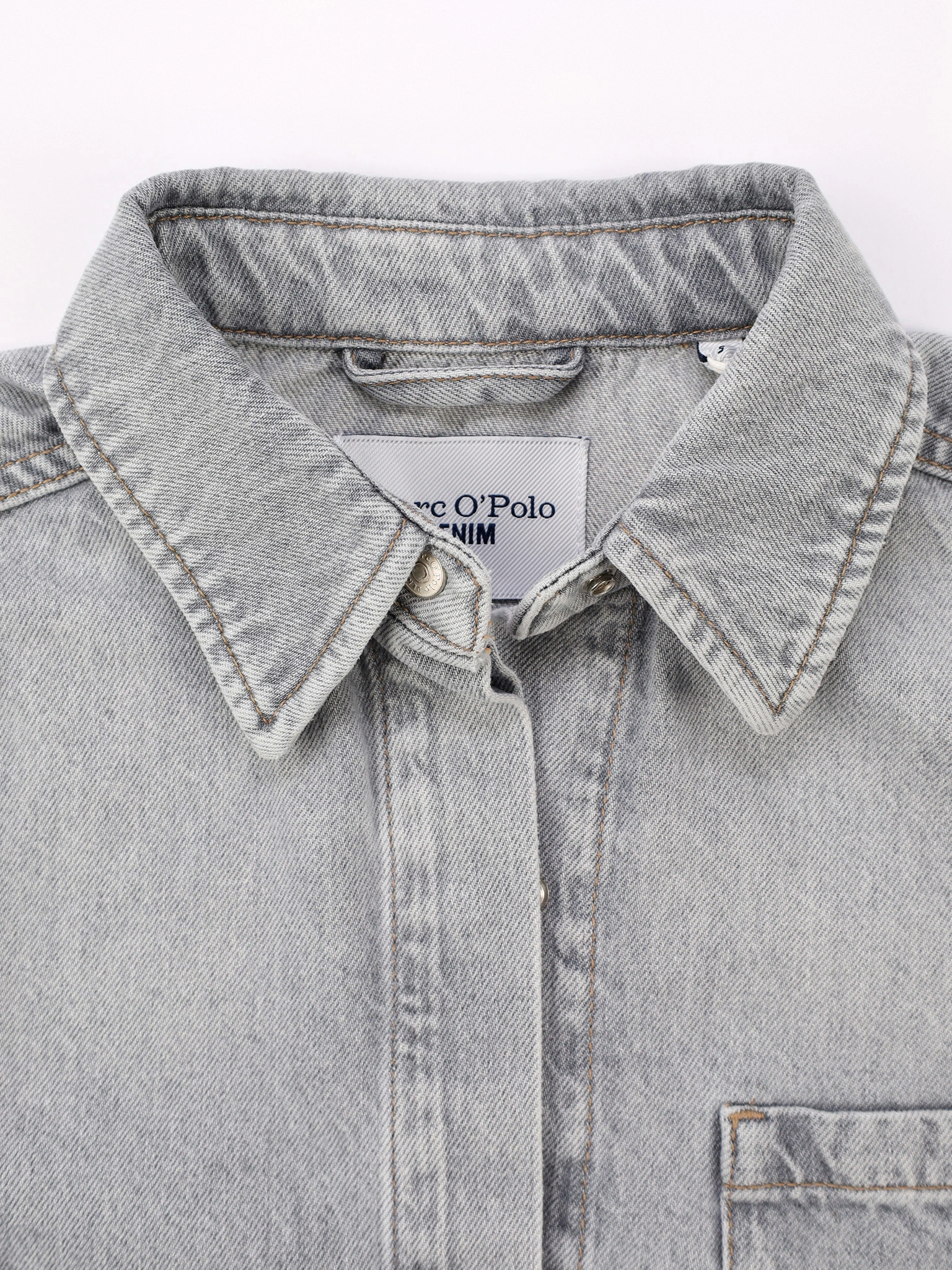 Жакет джинсовый укороченный серого цвета из хлопка